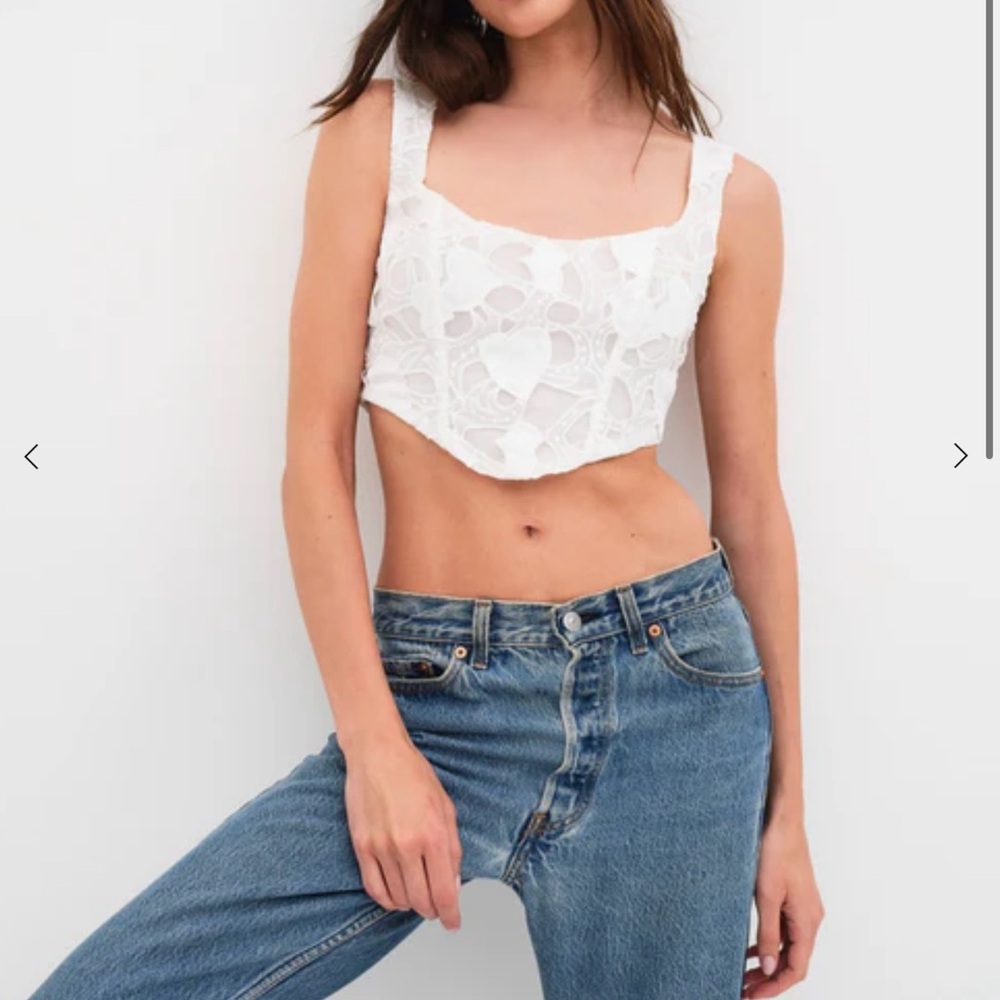 White Lace Crop Top